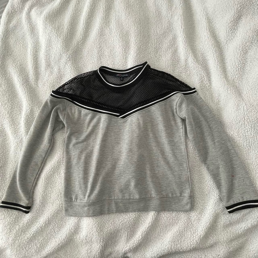 One Heart Clothing Cold Shoulder Mesh Sweater size S